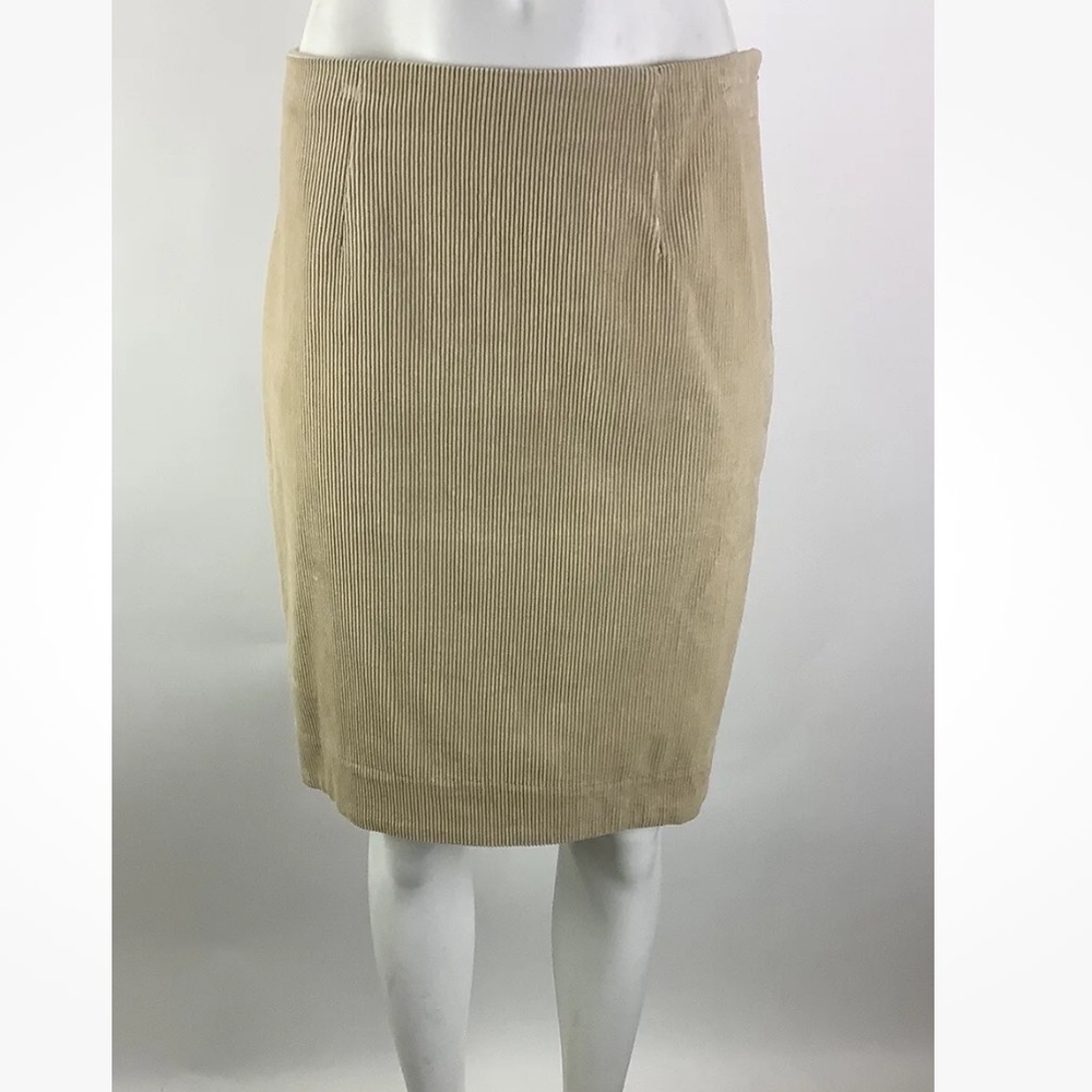 Anthropologie Sz 4 Corduroy A-Line Skirt Tan 100% Cotton Business Casual